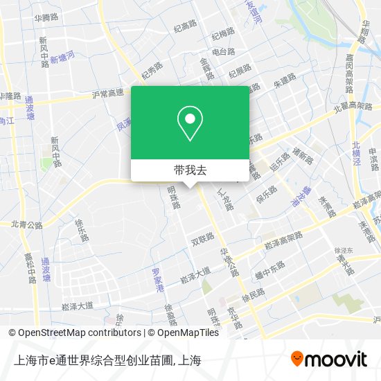 上海市e通世界综合型创业苗圃地图