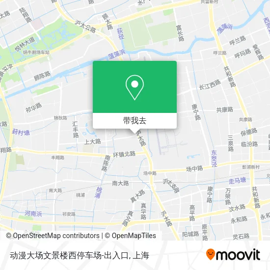 动漫大场文景楼西停车场-出入口地图