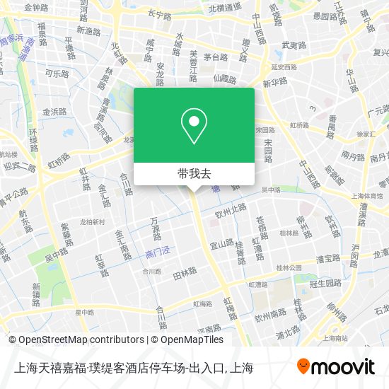 上海天禧嘉福·璞缇客酒店停车场-出入口地图