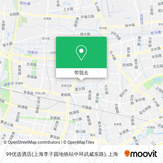 99优选酒店(上海李子园地铁站中环武威东路)地图