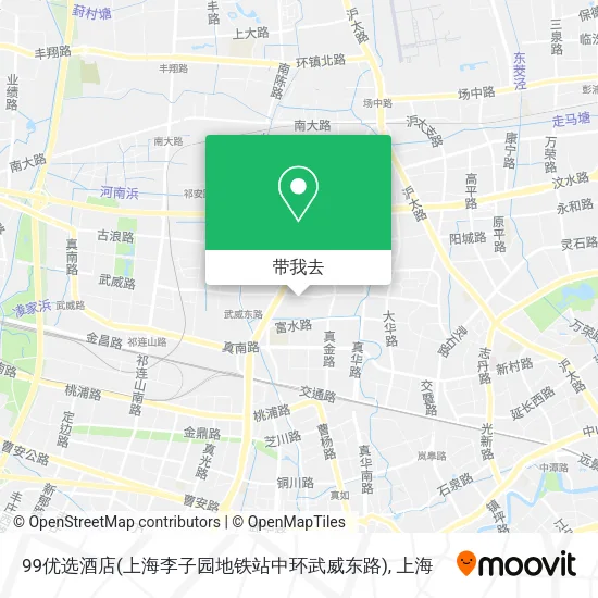 99优选酒店(上海李子园地铁站中环武威东路)地图