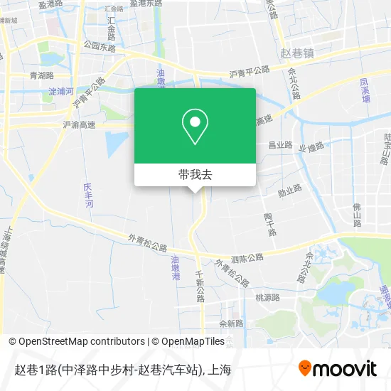赵巷1路(中泽路中步村-赵巷汽车站)地图