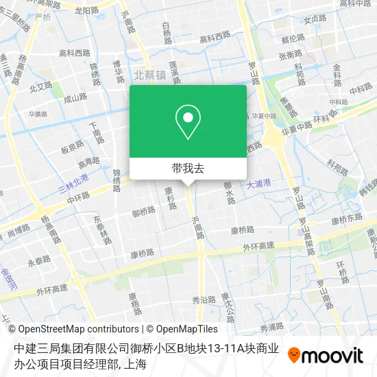 中建三局集团有限公司御桥小区B地块13-11A块商业办公项目项目经理部地图
