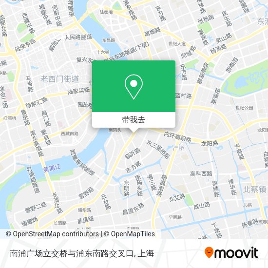 南浦广场立交桥与浦东南路交叉口地图