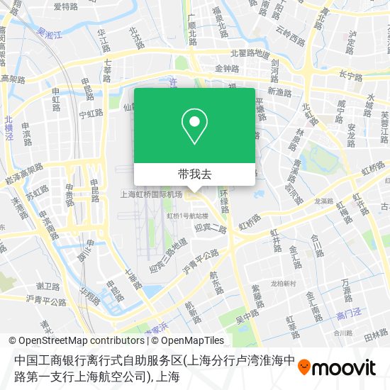 中国工商银行离行式自助服务区(上海分行卢湾淮海中路第一支行上海航空公司)地图