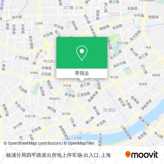 杨浦分局四平路派出所地上停车场-出入口地图