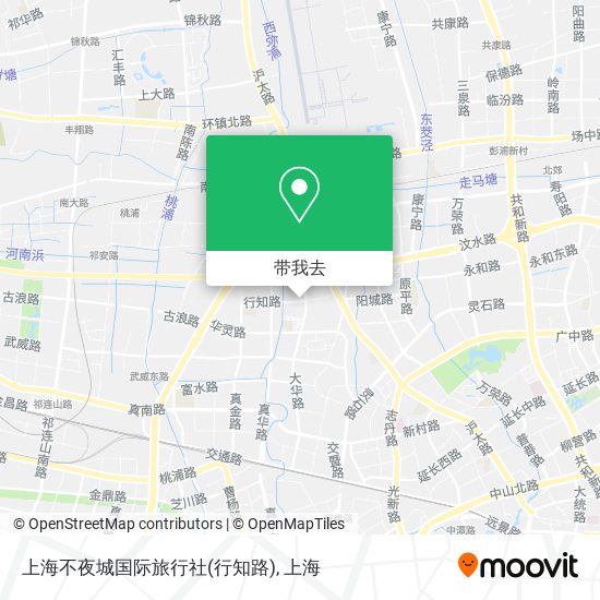 上海不夜城国际旅行社(行知路)地图