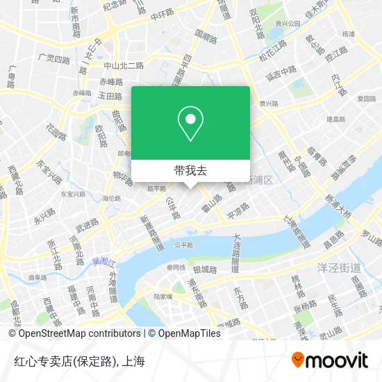 红心专卖店(保定路)地图