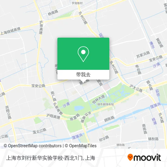 上海市刘行新华实验学校-西北1门地图