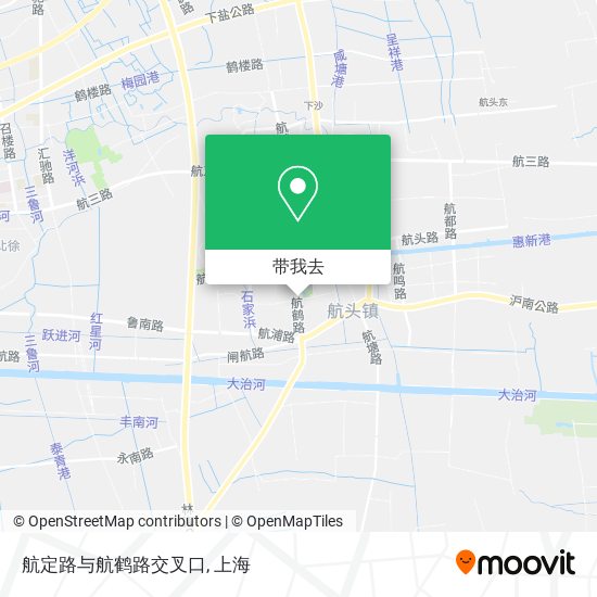 航定路与航鹤路交叉口地图