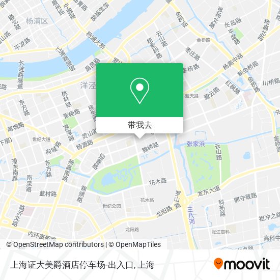 上海证大美爵酒店停车场-出入口地图
