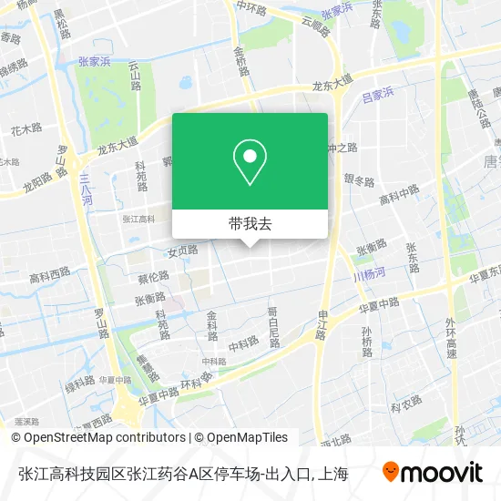张江高科技园区张江药谷A区停车场-出入口地图