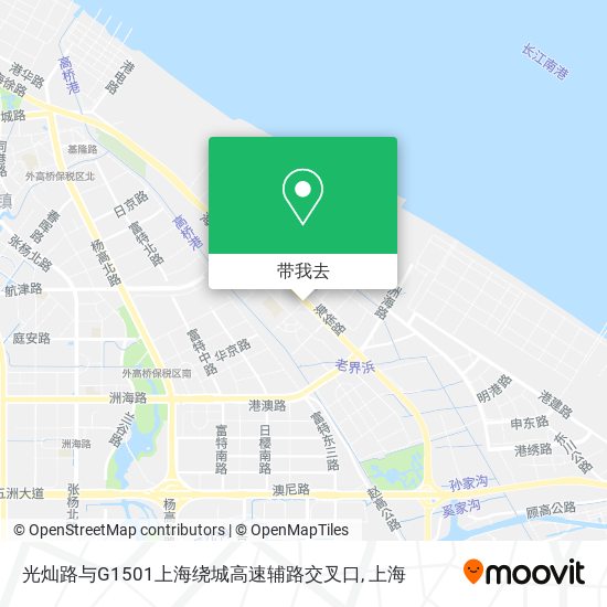 光灿路与G1501上海绕城高速辅路交叉口地图