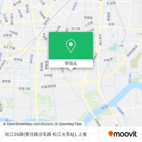 松江26路(香泾路泾车路-松江火车站)地图