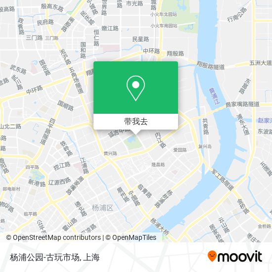 杨浦公园-古玩市场地图