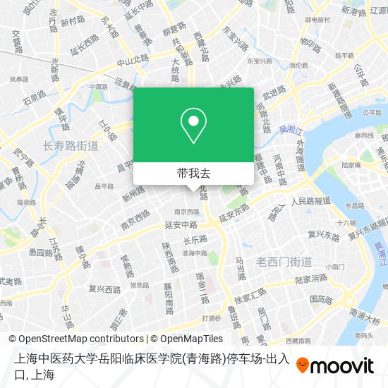 上海中医药大学岳阳临床医学院(青海路)停车场-出入口地图