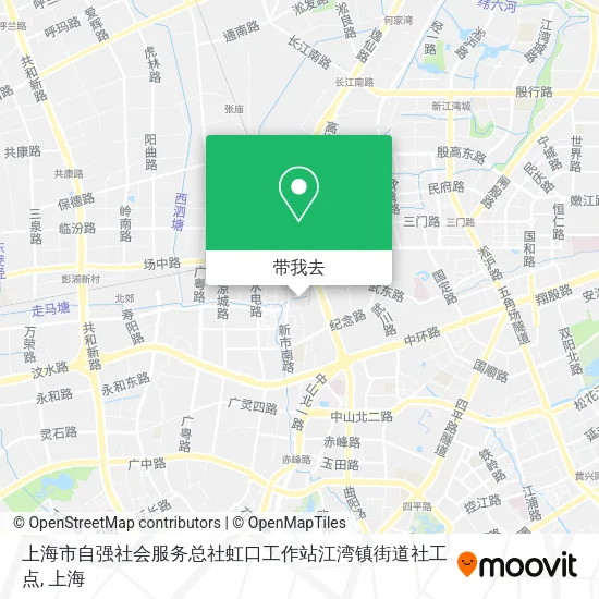 上海市自强社会服务总社虹口工作站江湾镇街道社工点地图