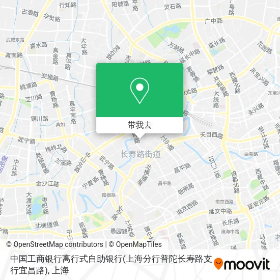 中国工商银行离行式自助银行(上海分行普陀长寿路支行宜昌路)地图