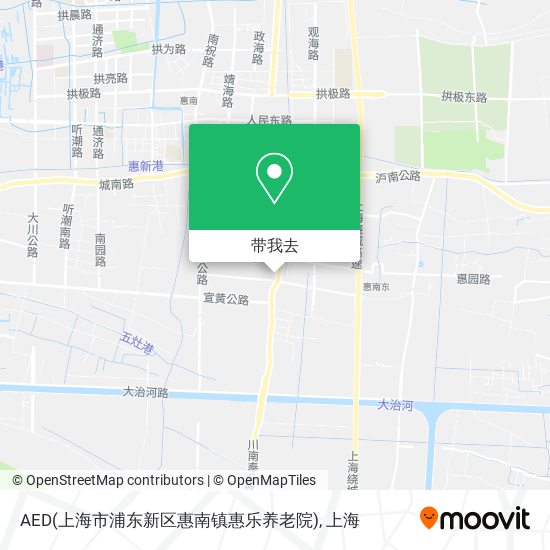 AED(上海市浦东新区惠南镇惠乐养老院)地图