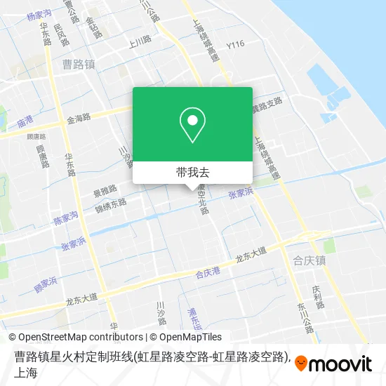 曹路镇星火村定制班线(虹星路凌空路-虹星路凌空路)地图