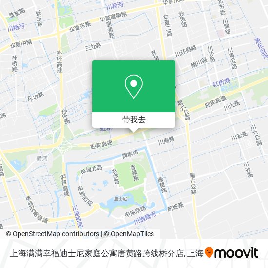 上海满满幸福迪士尼家庭公寓唐黄路跨线桥分店地图