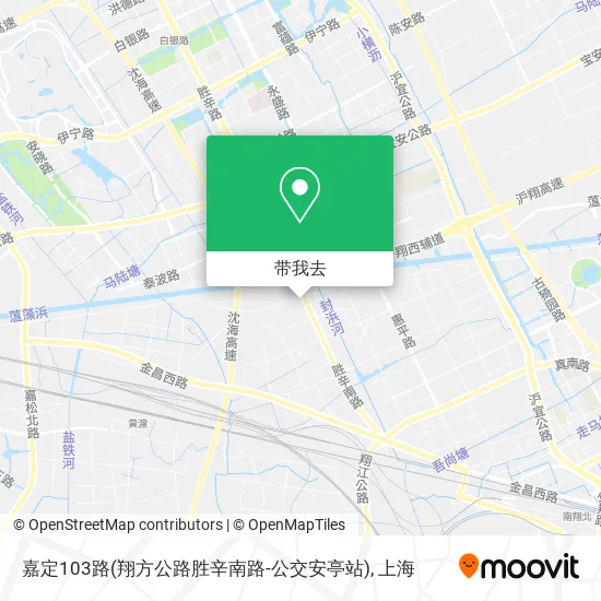 嘉定103路(翔方公路胜辛南路-公交安亭站)地图