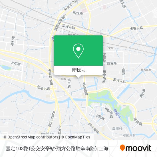 嘉定103路(公交安亭站-翔方公路胜辛南路)地图