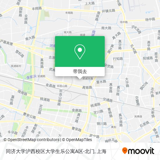 同济大学沪西校区大学生乐公寓A区-北门地图