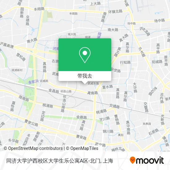 同济大学沪西校区大学生乐公寓A区-北门地图