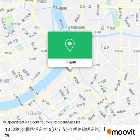 1052路(金桥路浦东大道(庆宁寺)-金桥路锦绣东路)地图
