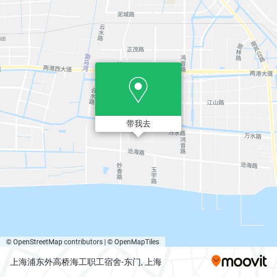 上海浦东外高桥海工职工宿舍-东门地图