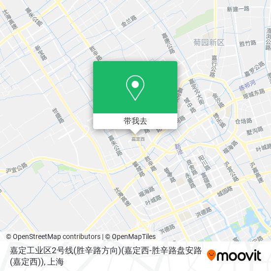 嘉定工业区2号线(胜辛路方向)(嘉定西-胜辛路盘安路(嘉定西))地图