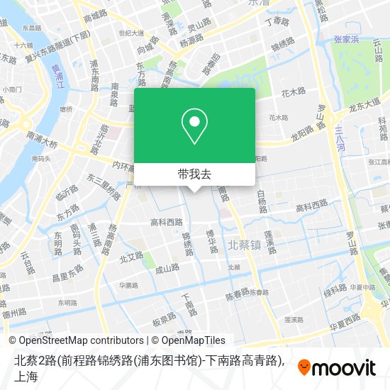 北蔡2路(前程路锦绣路(浦东图书馆)-下南路高青路)地图