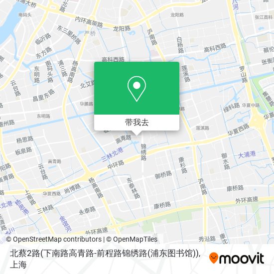 北蔡2路(下南路高青路-前程路锦绣路(浦东图书馆))地图