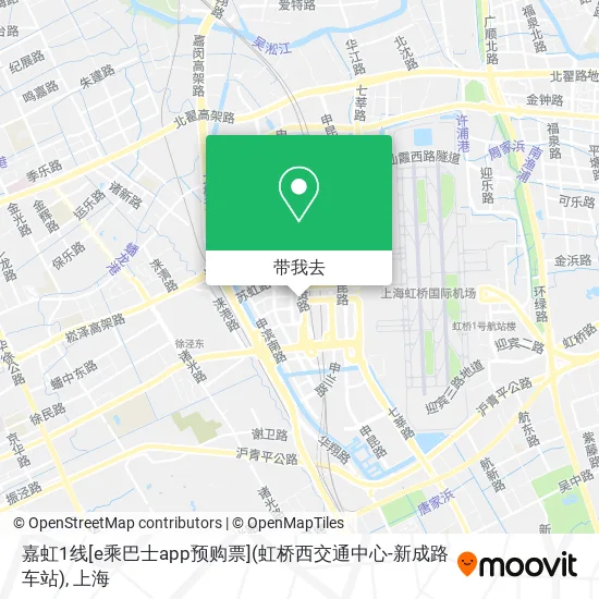 嘉虹1线[e乘巴士app预购票](虹桥西交通中心-新成路车站)地图