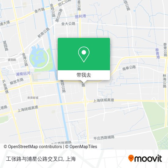 工张路与浦星公路交叉口地图