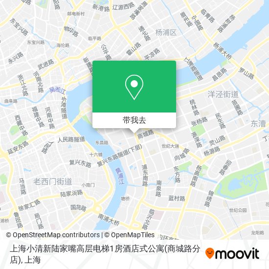 上海小清新陆家嘴高层电梯1房酒店式公寓(商城路分店)地图