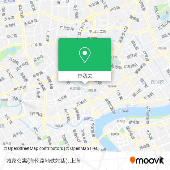 城家公寓(海伦路地铁站店)地图