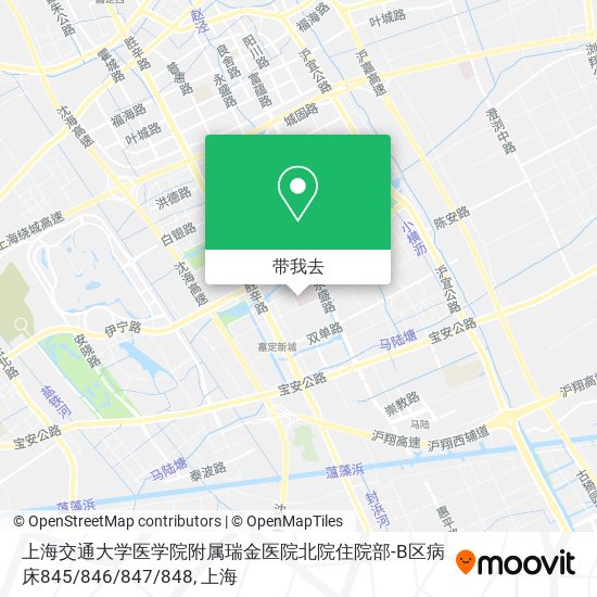 上海交通大学医学院附属瑞金医院北院住院部-B区病床845 / 846 / 847 / 848地图