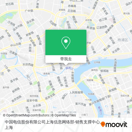 中国电信股份有限公司上海信息网络部-销售支撑中心地图