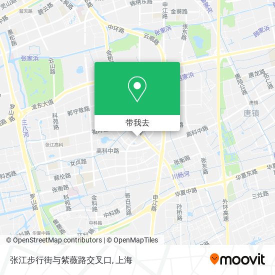 张江步行街与紫薇路交叉口地图
