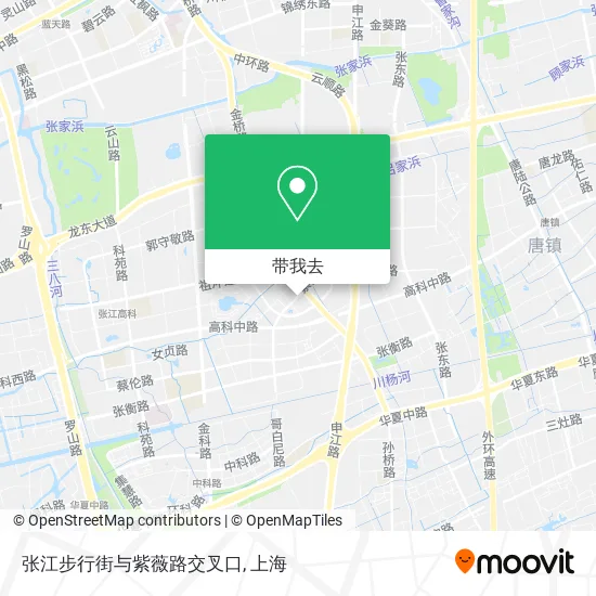 张江步行街与紫薇路交叉口地图