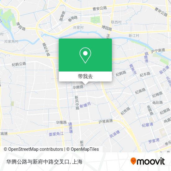 华腾公路与新府中路交叉口地图