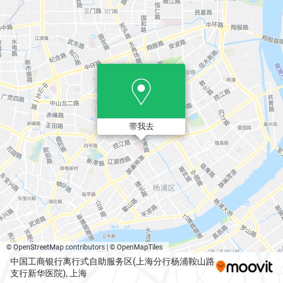 中国工商银行离行式自助服务区(上海分行杨浦鞍山路支行新华医院)地图