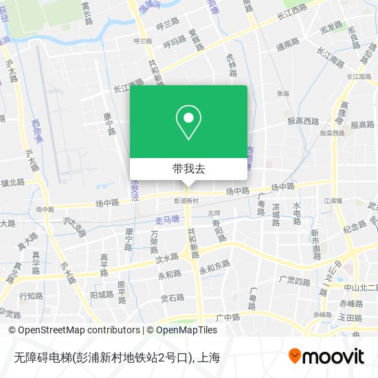 无障碍电梯(彭浦新村地铁站2号口)地图
