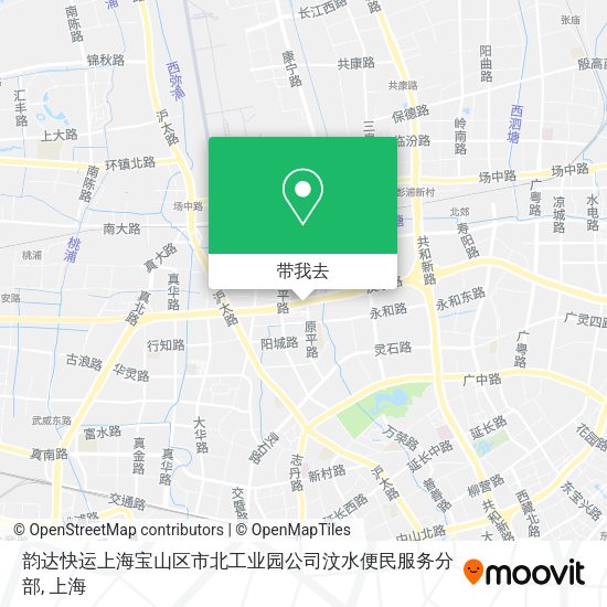 韵达快运上海宝山区市北工业园公司汶水便民服务分部地图