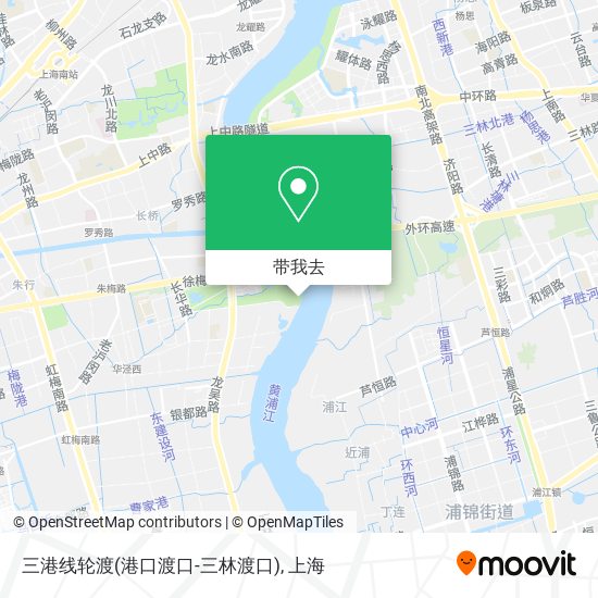 三港线轮渡(港口渡口-三林渡口)地图