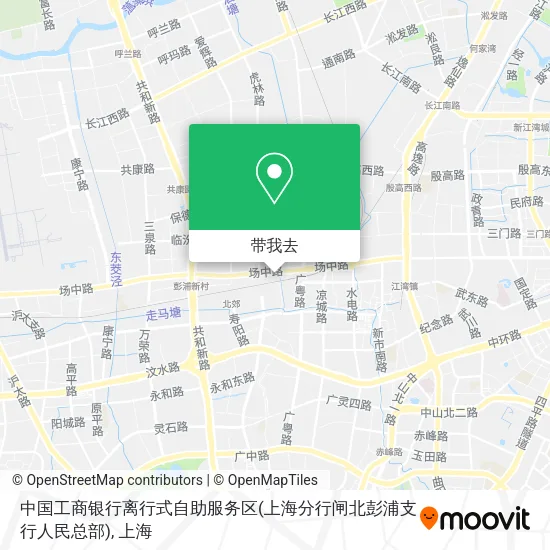 中国工商银行离行式自助服务区(上海分行闸北彭浦支行人民总部)地图