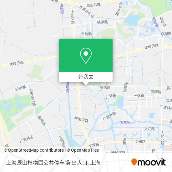 上海辰山植物园公共停车场-出入口地图