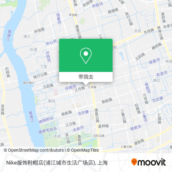 Nike服饰鞋帽店(浦江城市生活广场店)地图